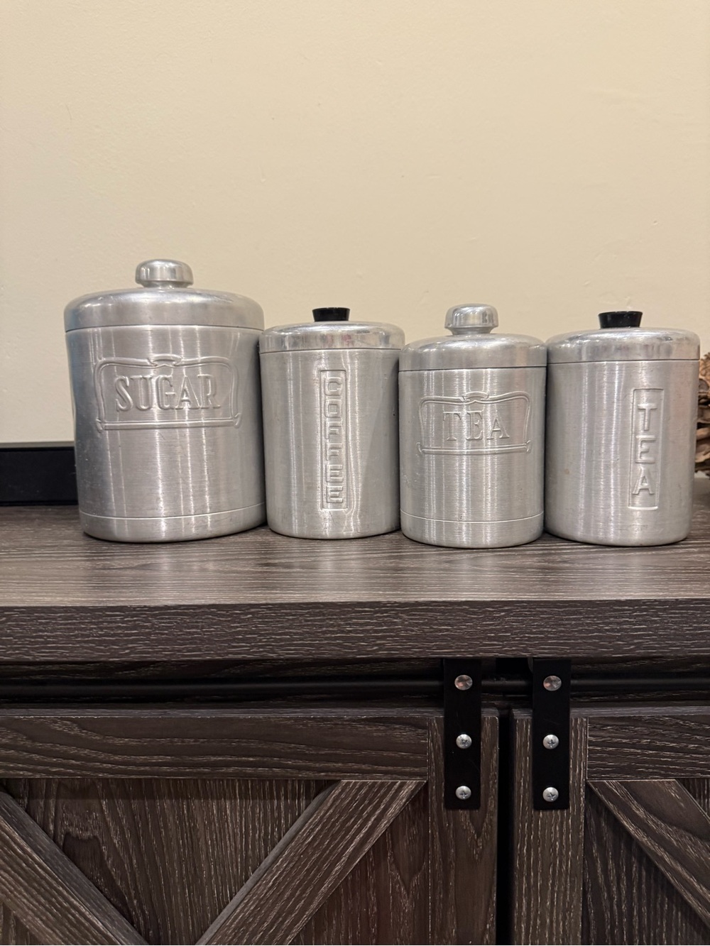 A.C. HELLER HOSTESS-WARE Aluminum Nesting Canister Set of 4 Made in ITALY MCM